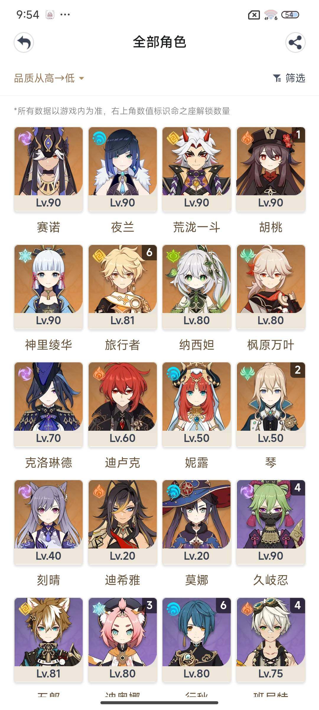YSEY31715原神账号详情图3 YSEY31715原神账号详情图3