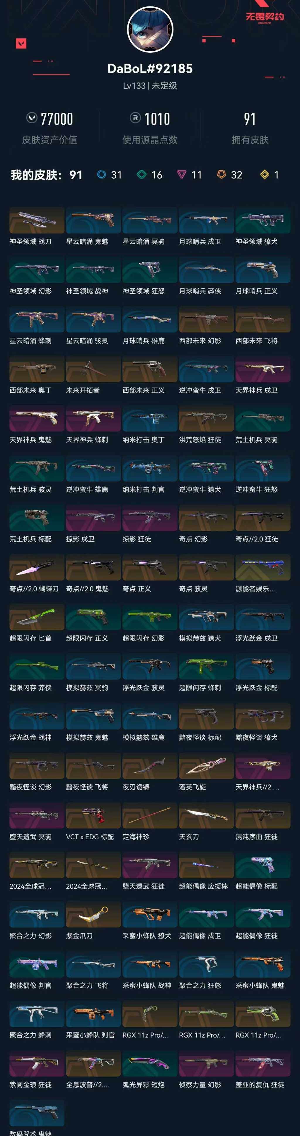 WWQXL33846无畏契约账号详情图2 WWQXL33846无畏契约账号详情图2