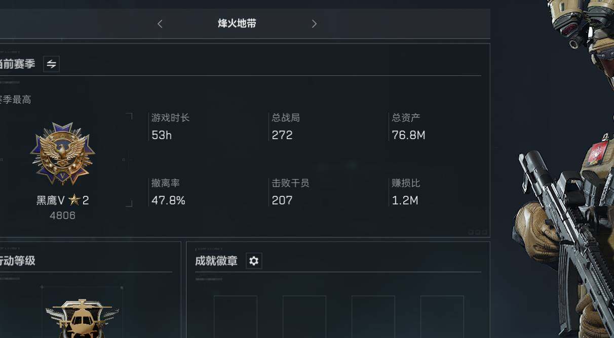 三角洲行动账号PC【SJZF1189】总资产(M)：76.8M/骇爪-水墨云图/红狼-蚀金玫瑰