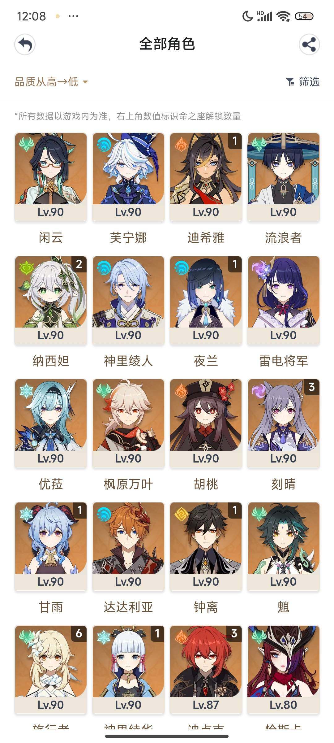 YSEY32544原神账号详情图3 YSEY32544原神账号详情图3