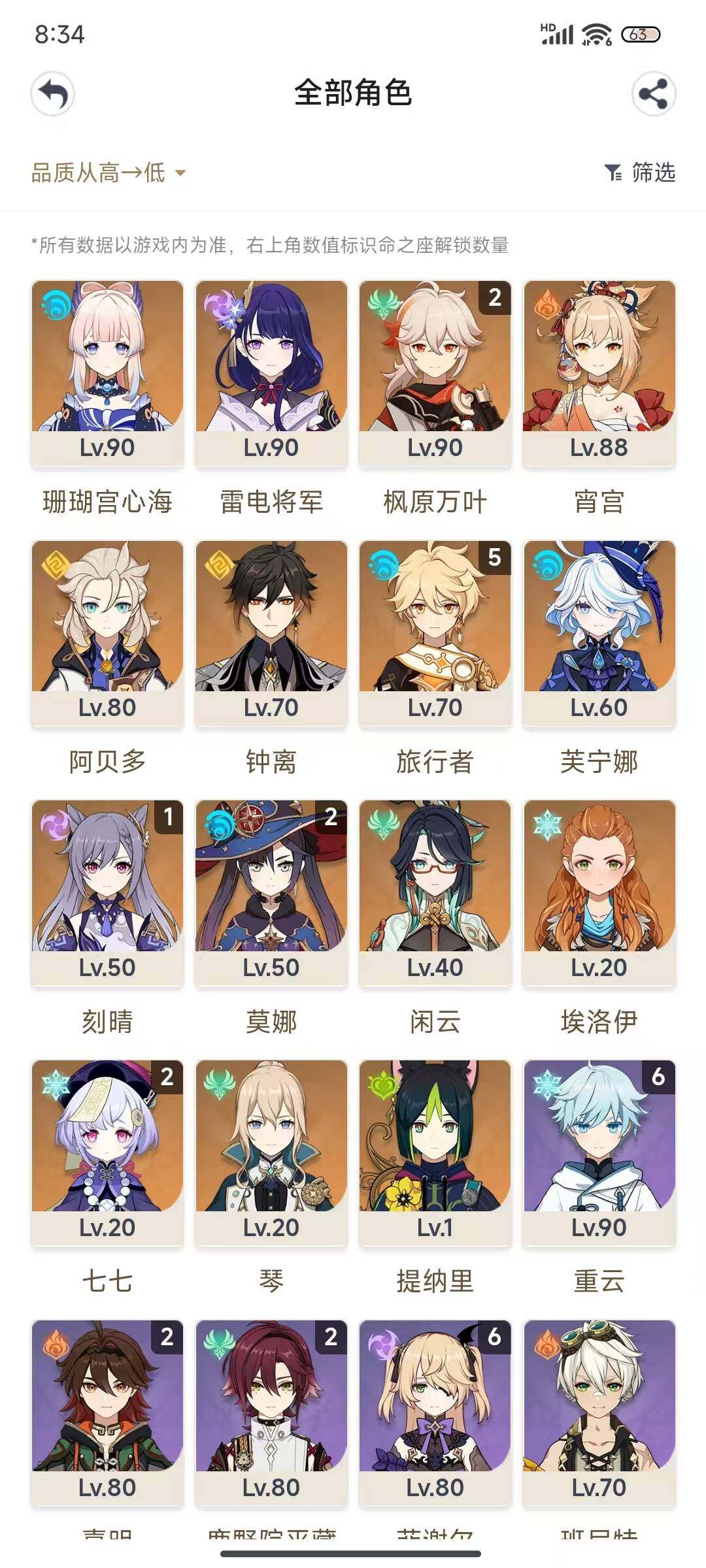 YSEY32638原神账号详情图3 YSEY32638原神账号详情图3