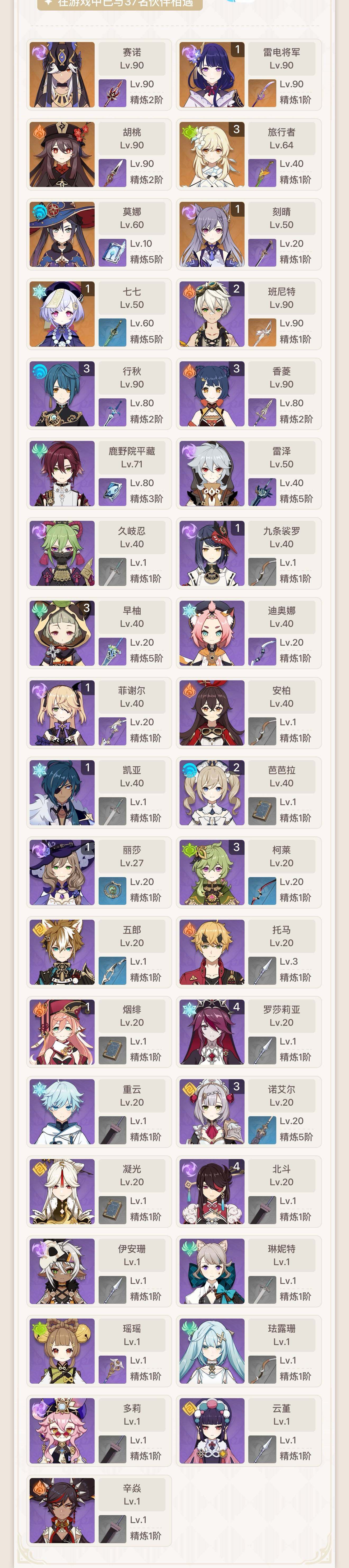 YSEY32820原神账号详情图3 YSEY32820原神账号详情图3