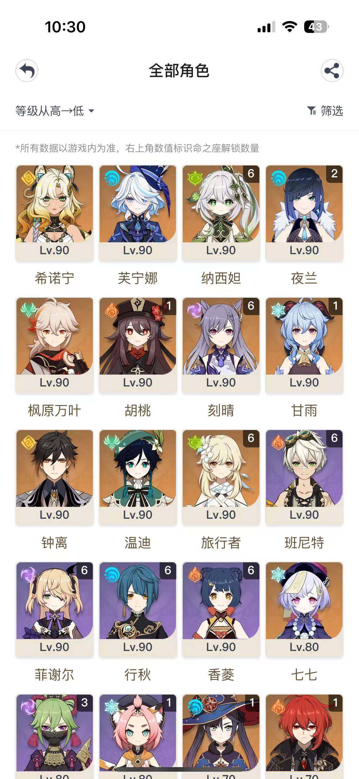 YSEY32817原神账号详情图20 YSEY32817原神账号详情图20