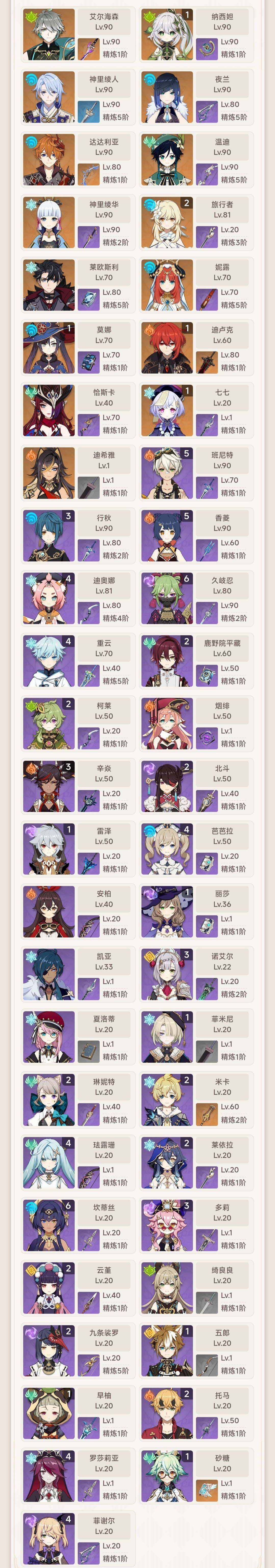 YSEY32833原神账号详情图3 YSEY32833原神账号详情图3