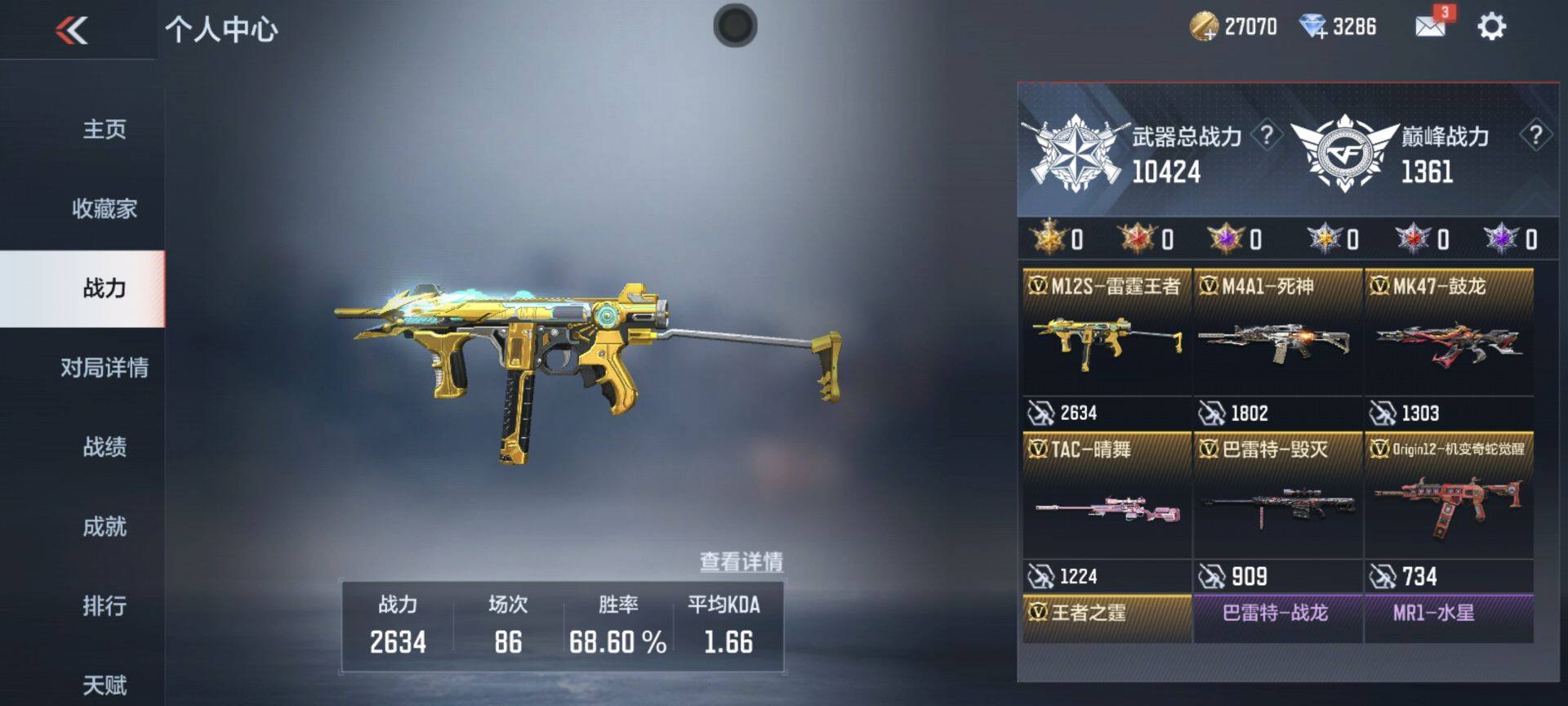 CFMEY327921枪战王者账号详情图3 CFMEY327921枪战王者账号详情图3
