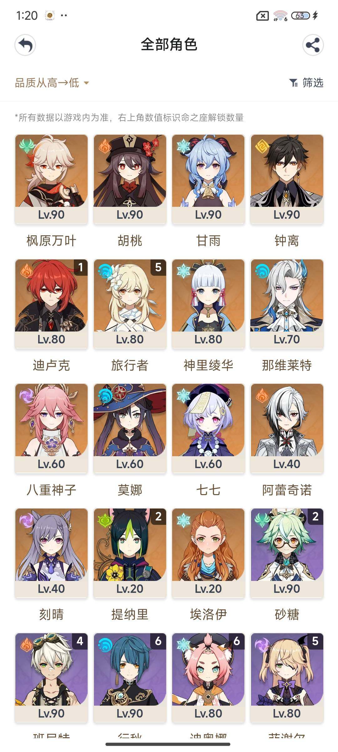 YSEY32958原神账号详情图3 YSEY32958原神账号详情图3