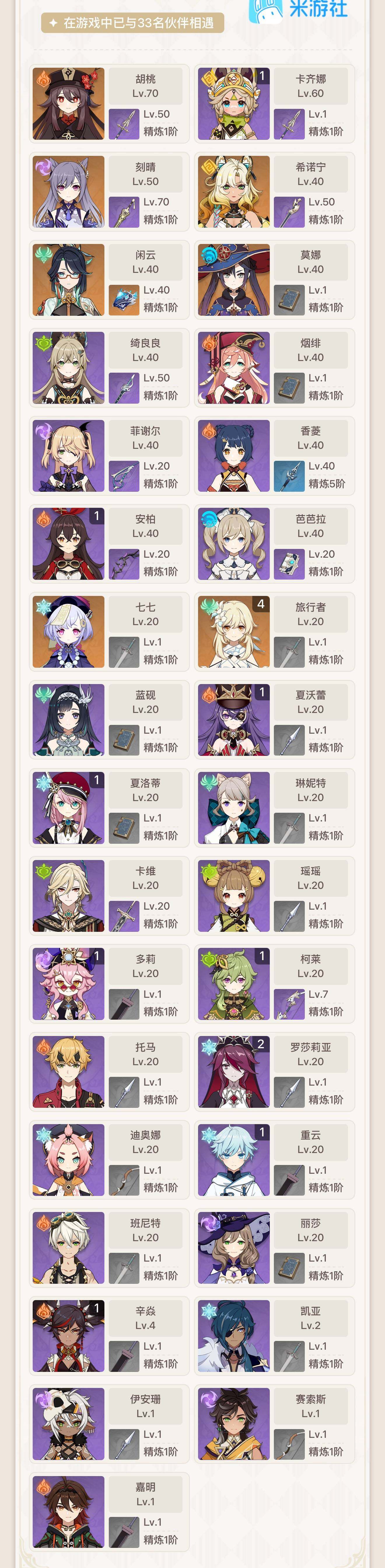 YSEY33047原神账号详情图3 YSEY33047原神账号详情图3