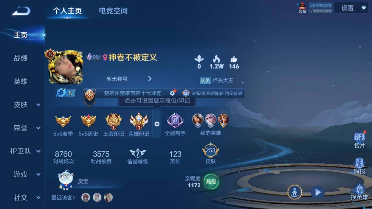 王者荣耀账号苹果QQv9】苹果Q-V9-最强王者段位-123英雄-253皮肤-1典藏-1无双-1珍品传说-27传说-67