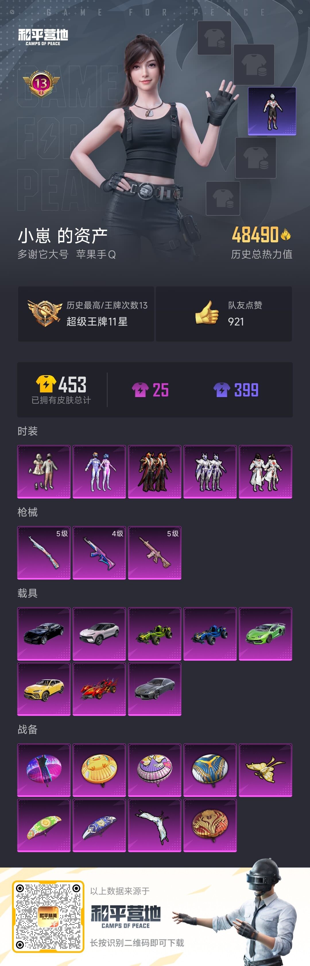 HPJZ3255069和平精英账号详情图5