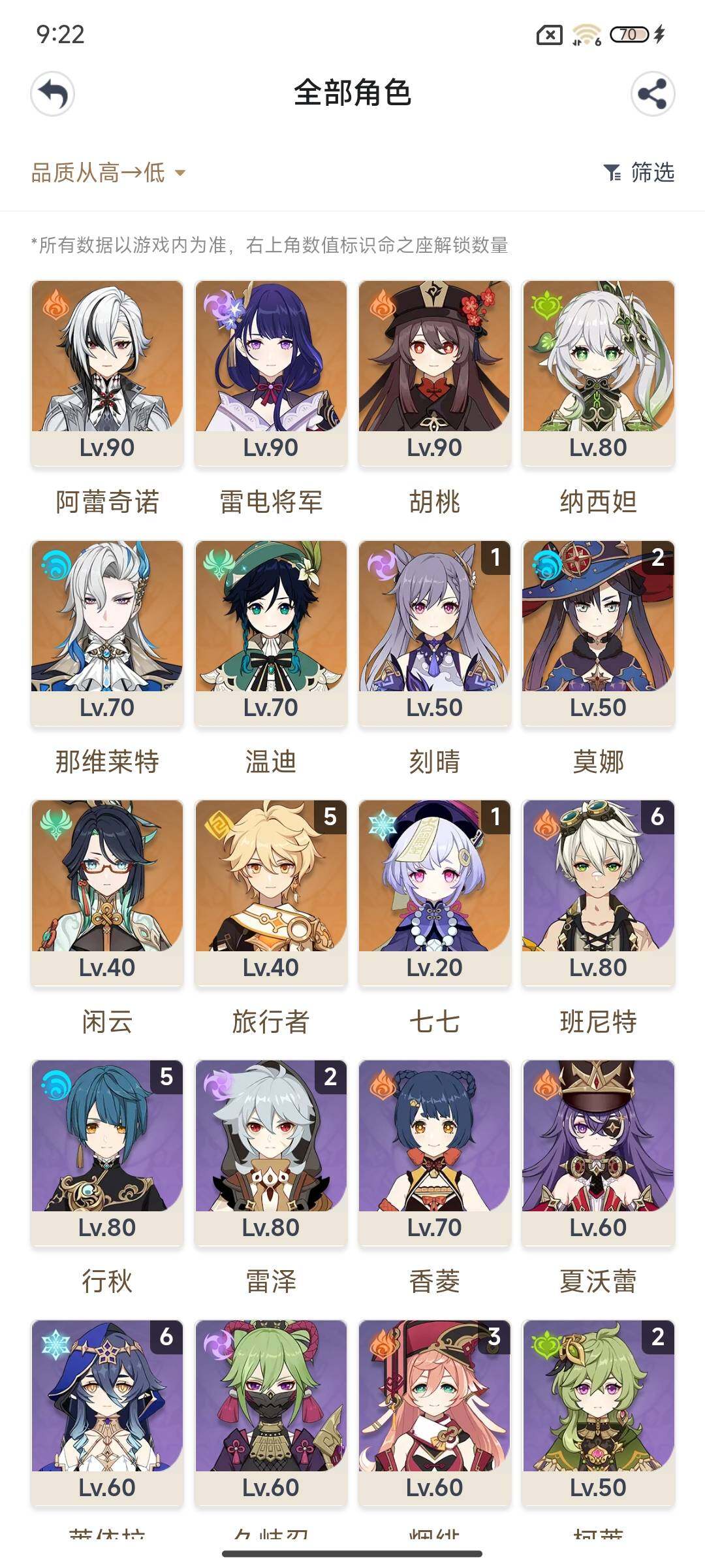 YSEY33276原神账号详情图3 YSEY33276原神账号详情图3