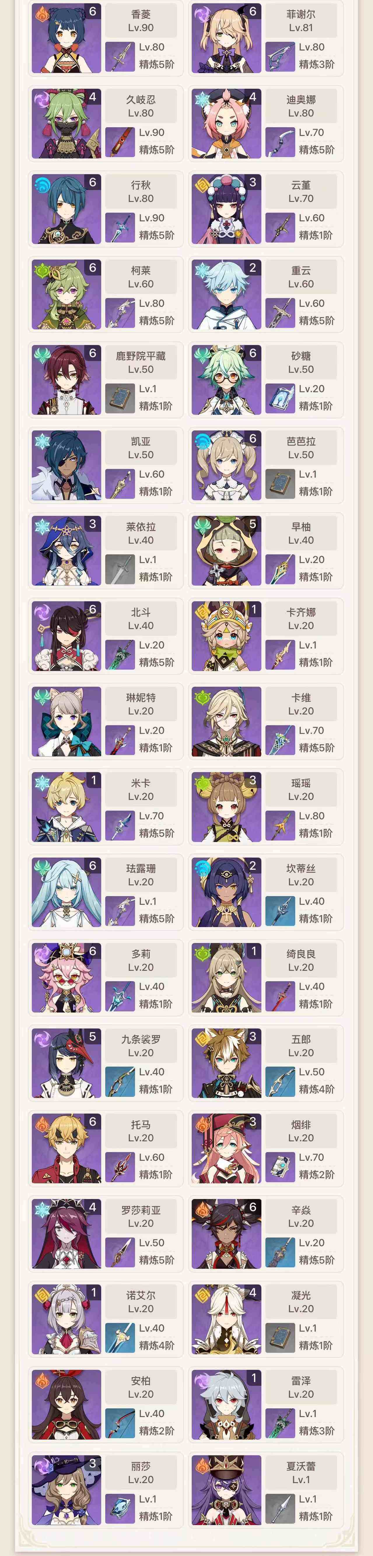 YSEY33453原神账号详情图4 YSEY33453原神账号详情图4