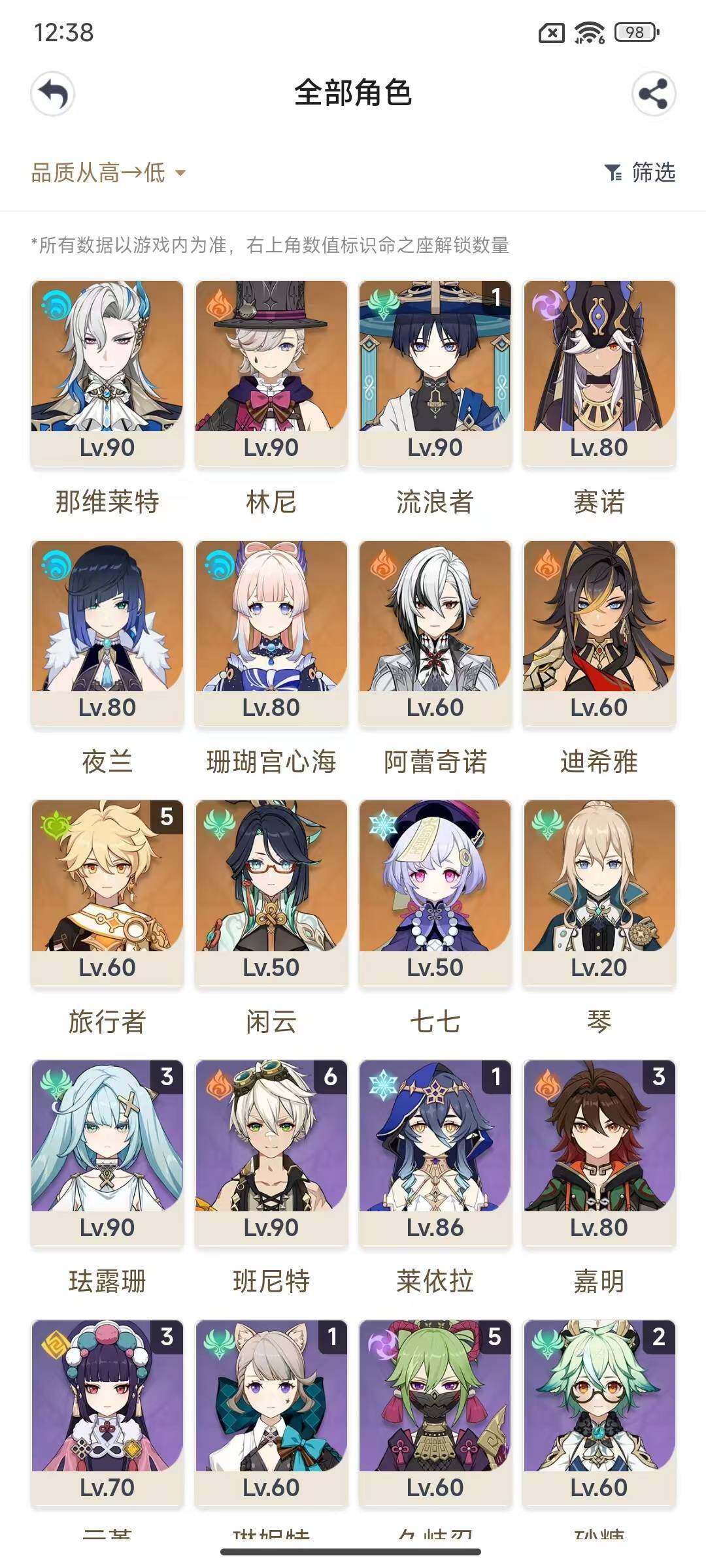 YSEY33557原神账号详情图3 YSEY33557原神账号详情图3
