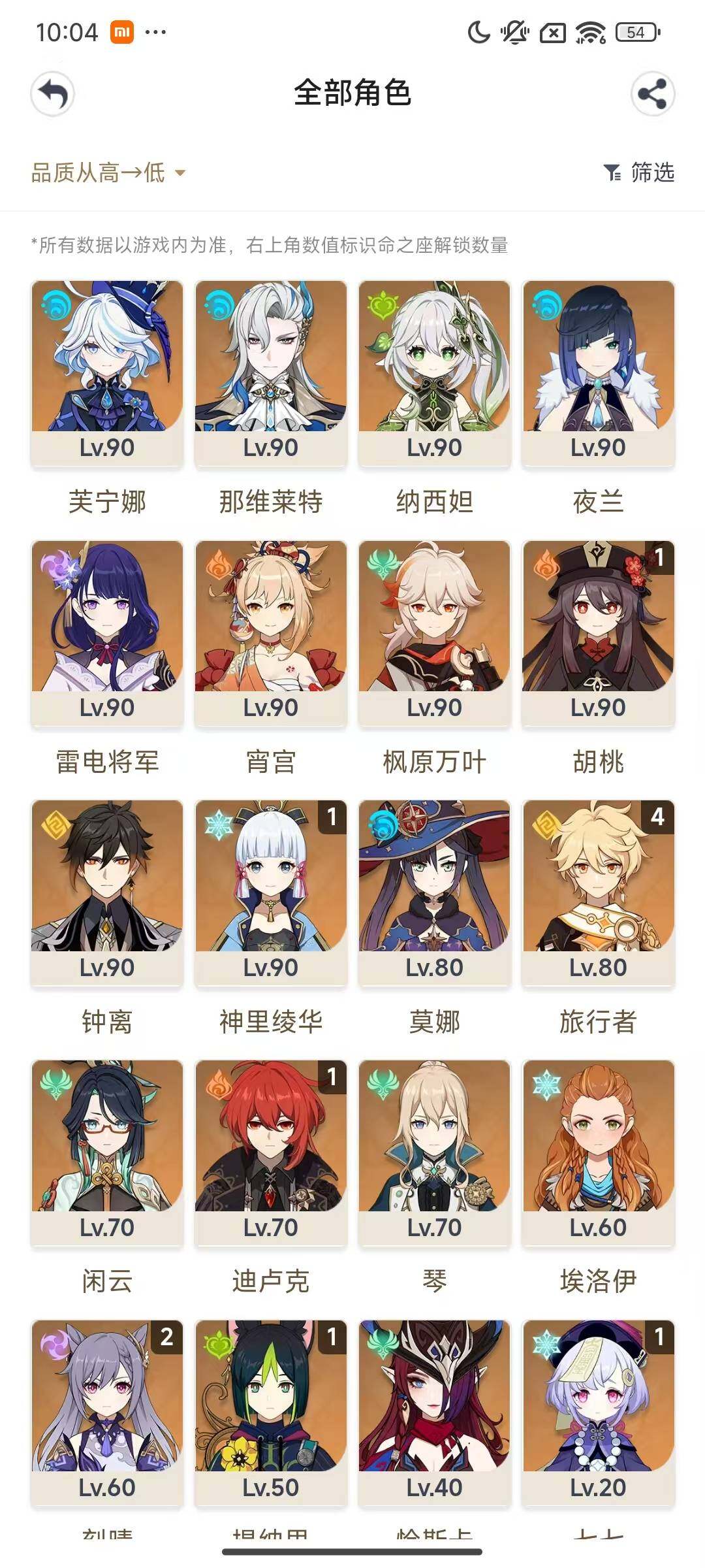 YSEY33962原神账号详情图4 YSEY33962原神账号详情图4