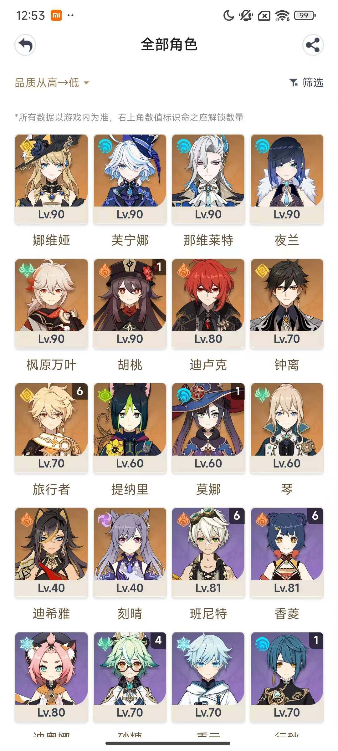 YSEY33968原神账号详情图3 YSEY33968原神账号详情图3