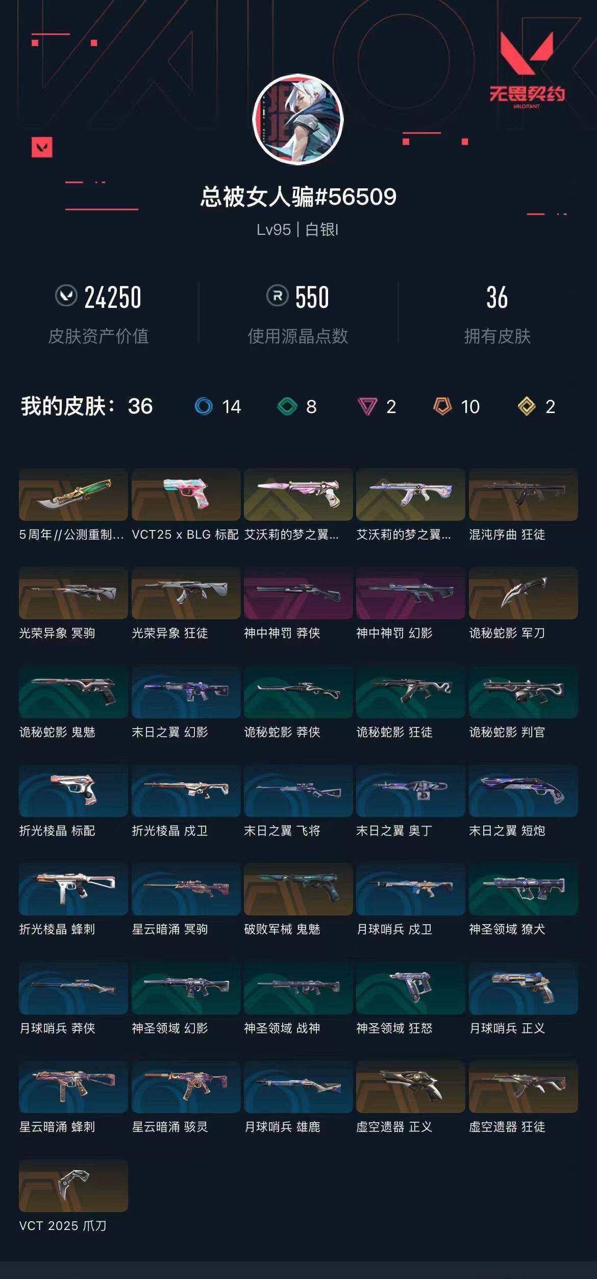 WWQXL36076无畏契约账号详情图2 WWQXL36076无畏契约账号详情图2