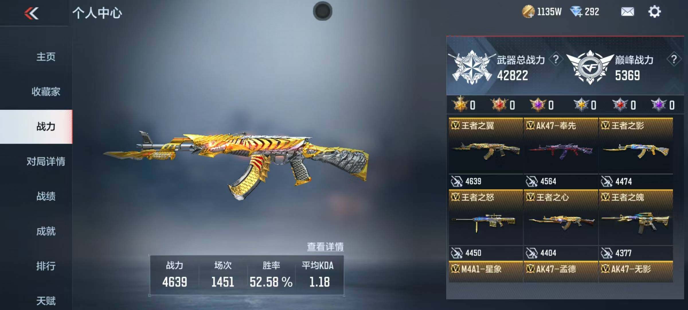 CFMEY334810枪战王者账号详情图5 CFMEY334810枪战王者账号详情图5