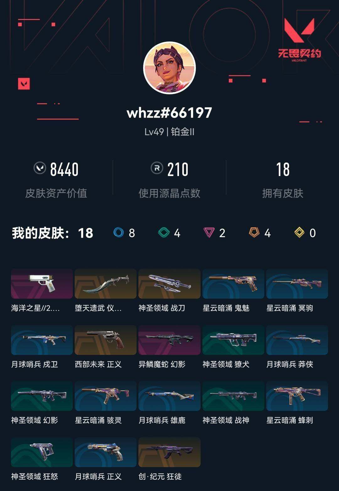 WWQXL36122无畏契约账号详情图2 WWQXL36122无畏契约账号详情图2