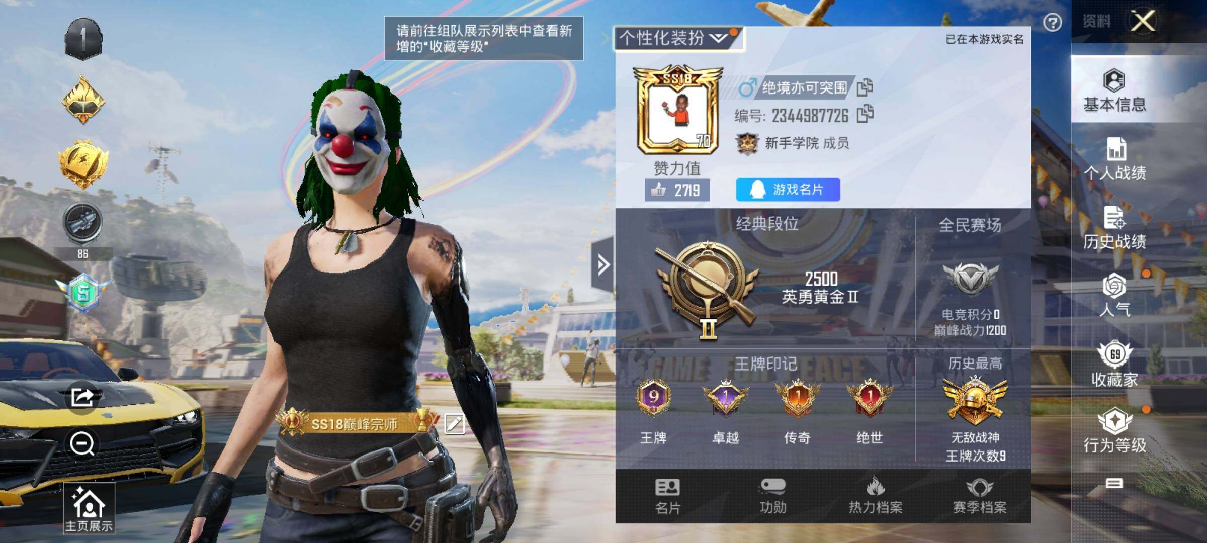 HPYXS3285383和平精英账号详情图2 HPYXS3285383和平精英账号详情图2