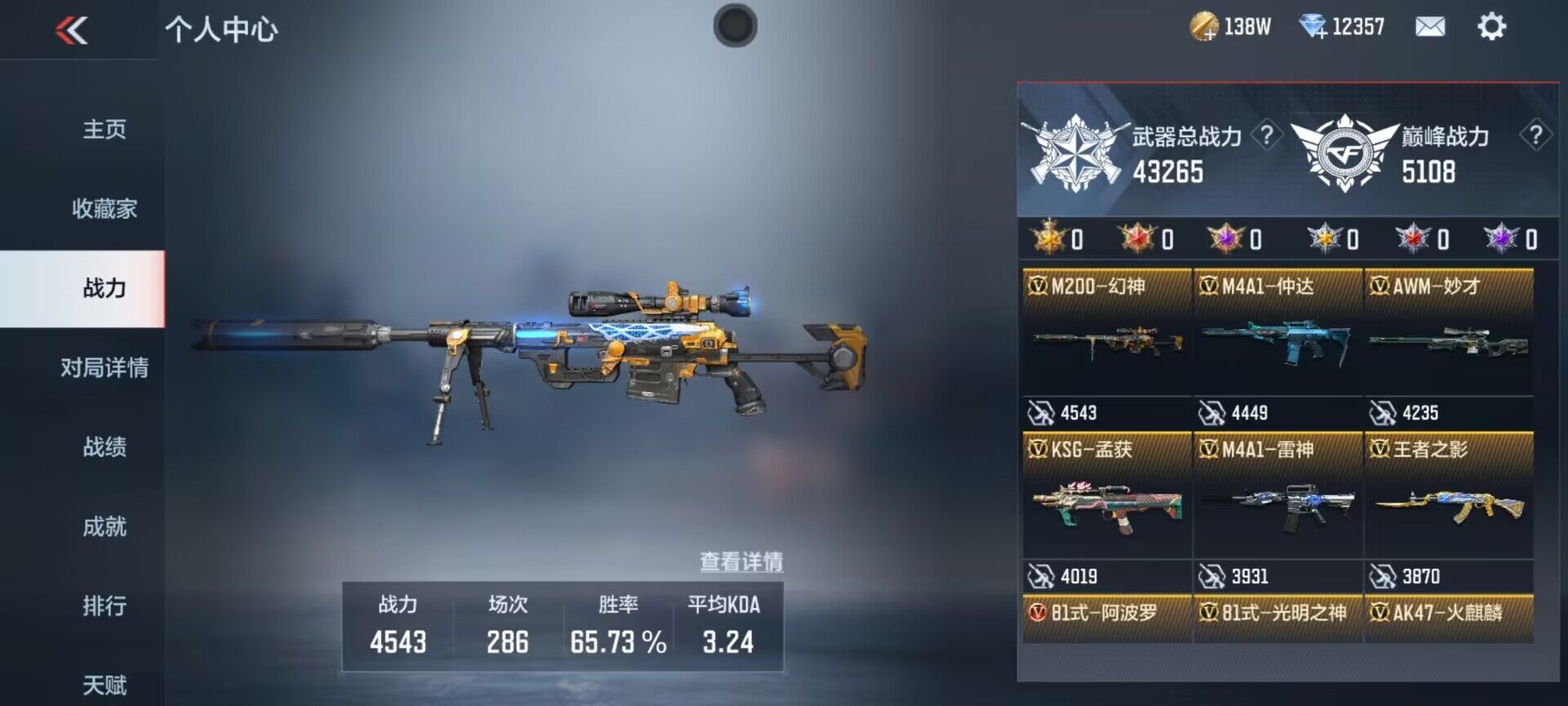 CFMEY336165枪战王者账号详情图3 CFMEY336165枪战王者账号详情图3