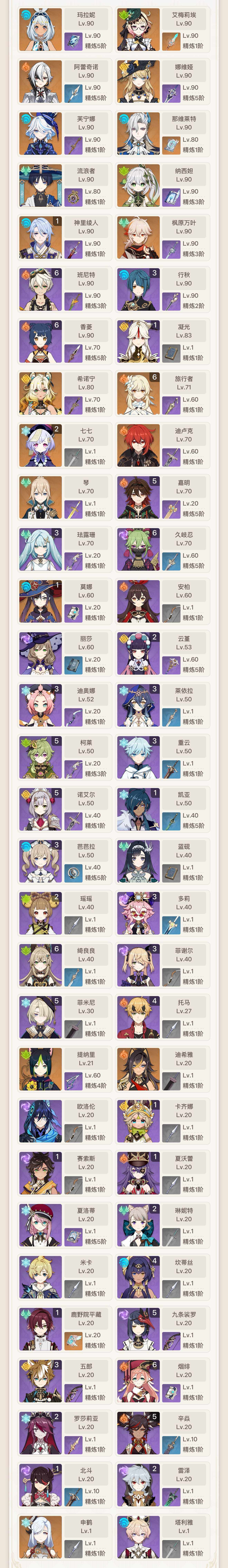 YSEY34296原神账号详情图3 YSEY34296原神账号详情图3