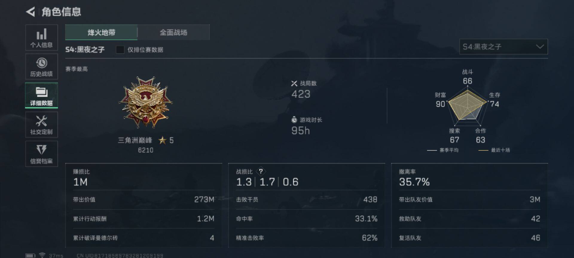 SJZEY37658三角洲行动账号详情图2 SJZEY37658三角洲行动账号详情图2
