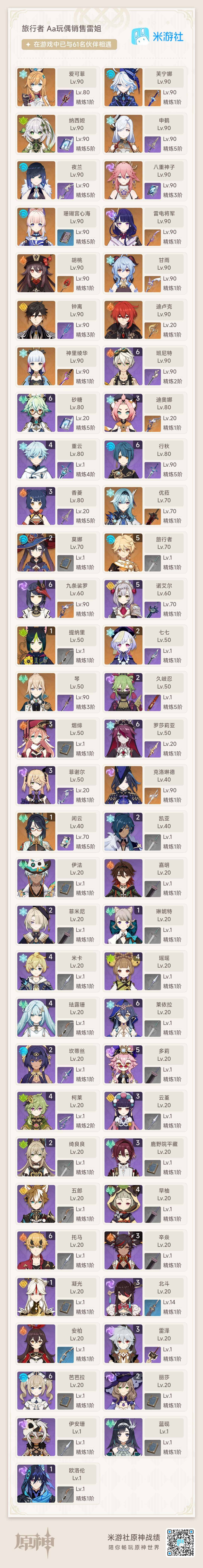 YSEY34604原神账号详情图3 YSEY34604原神账号详情图3