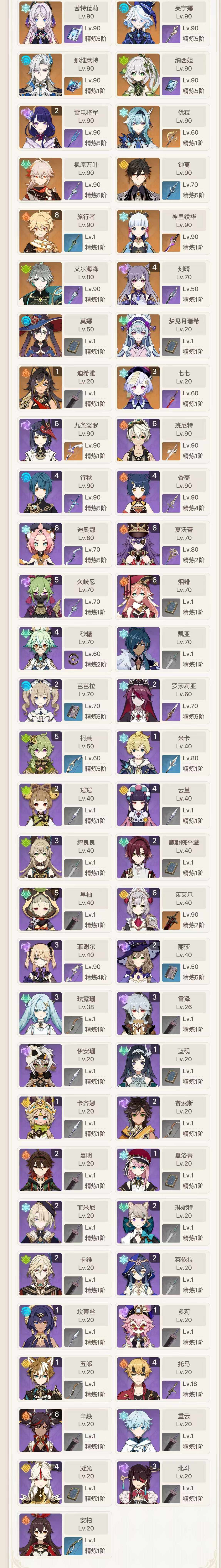 YSEY34720原神账号详情图3 YSEY34720原神账号详情图3