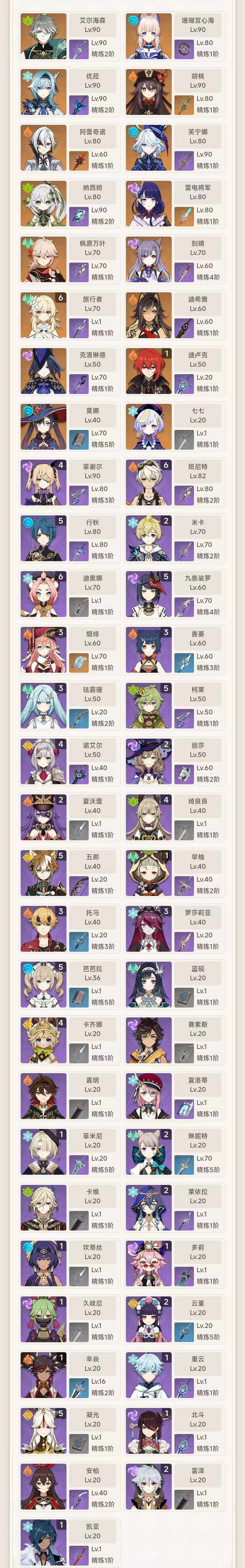 YSEY34728原神账号详情图5 YSEY34728原神账号详情图5