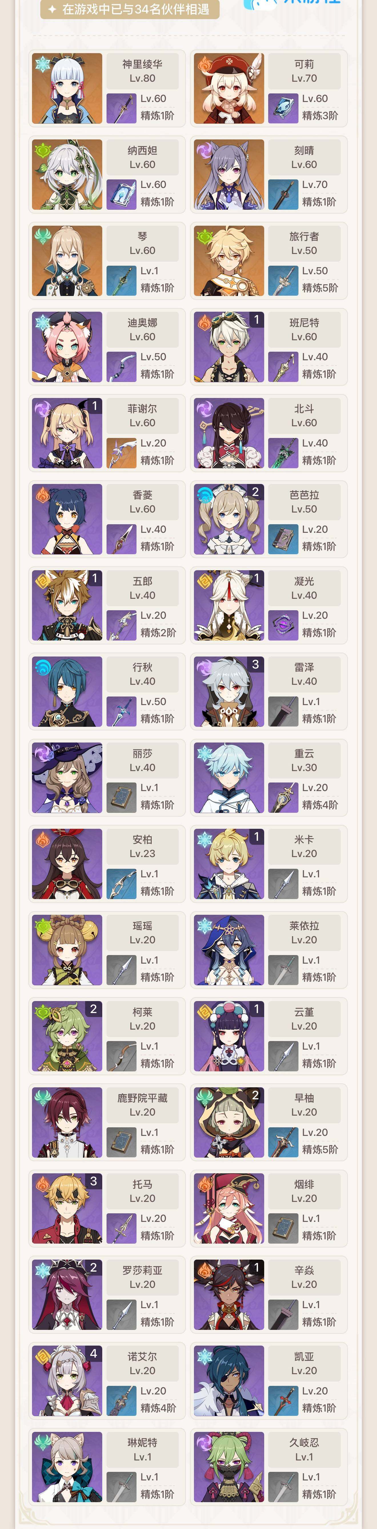 YSEY34790原神账号详情图3 YSEY34790原神账号详情图3