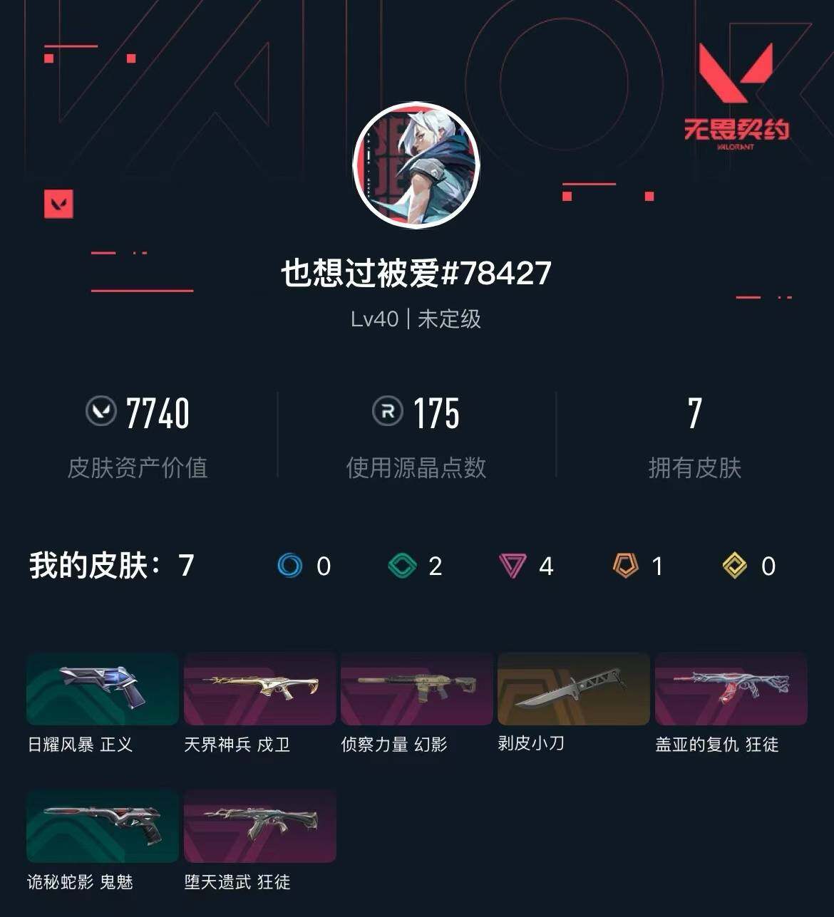WWQXL37302无畏契约账号详情图2 WWQXL37302无畏契约账号详情图2