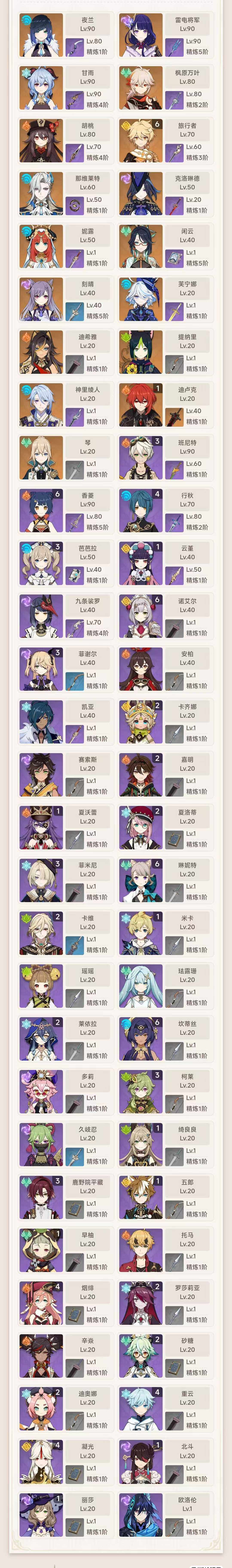 YSEY34786原神账号详情图6 YSEY34786原神账号详情图6