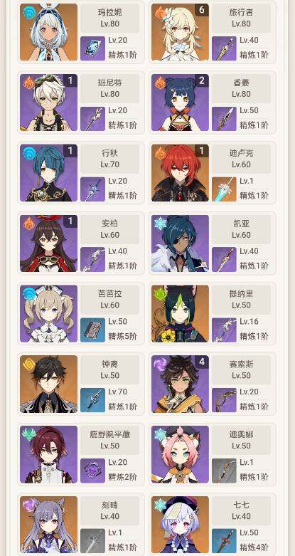 YSEY34829原神账号详情图3 YSEY34829原神账号详情图3