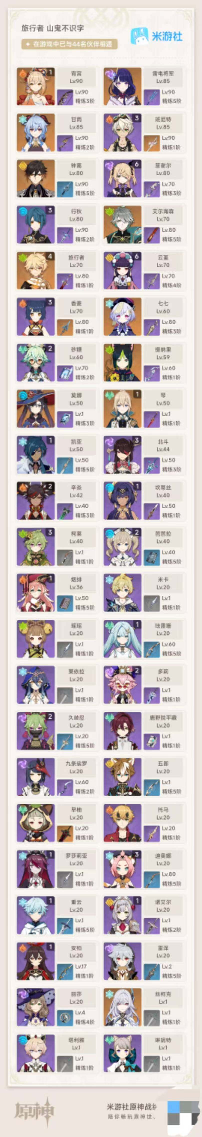 YSEY34863原神账号详情图5 YSEY34863原神账号详情图5