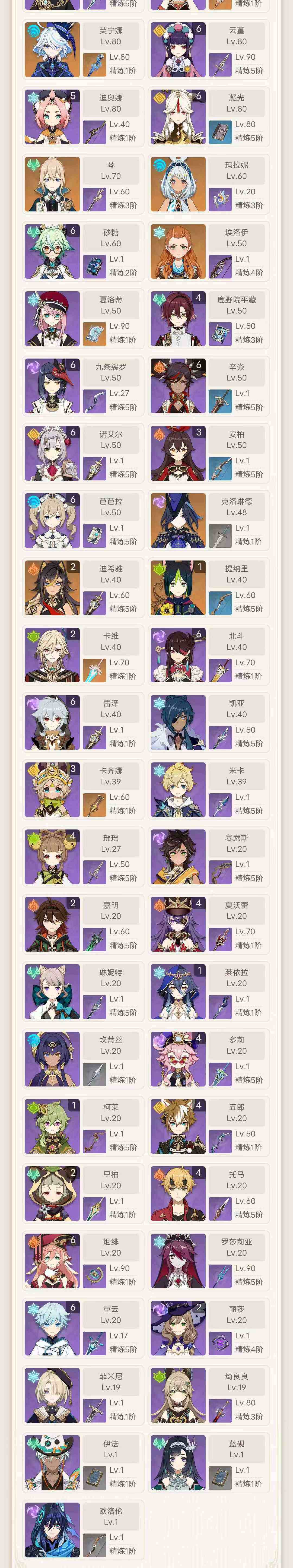 YSEY34874原神账号详情图4 YSEY34874原神账号详情图4