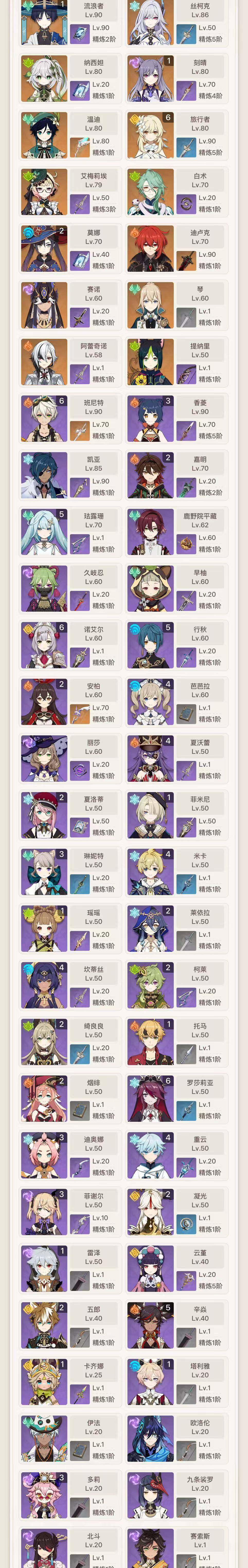 YSEY34947原神账号详情图3 YSEY34947原神账号详情图3