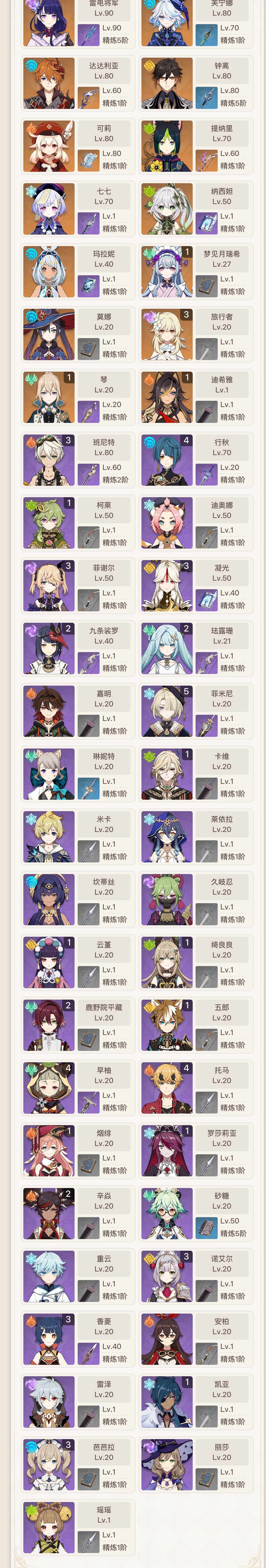 YSEY34956原神账号详情图3 YSEY34956原神账号详情图3