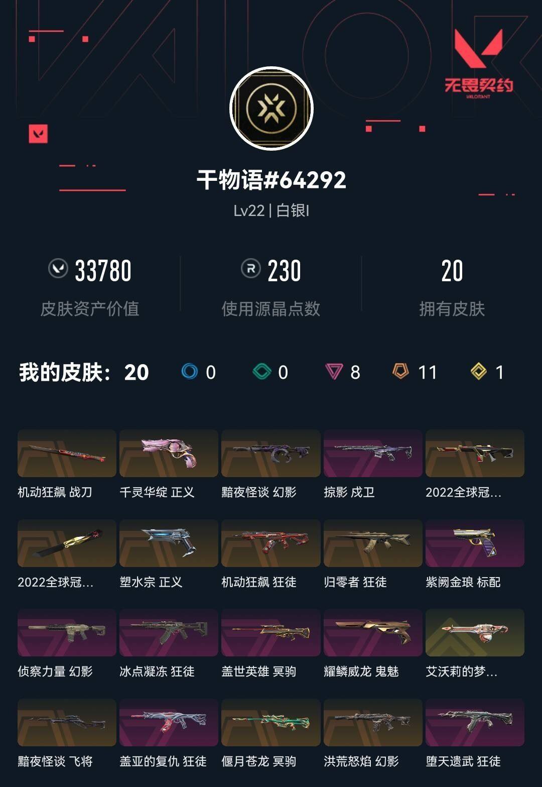 WWQXL37554无畏契约账号详情图3