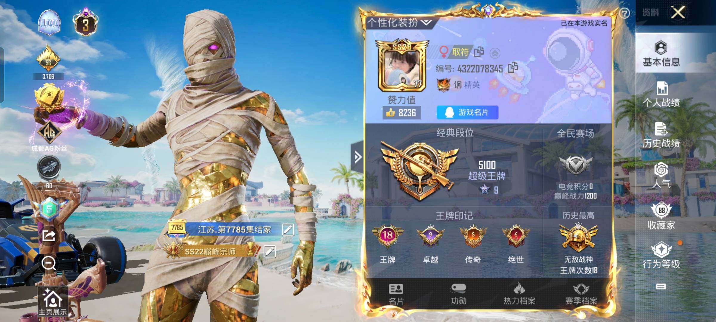 HPYXS3301746和平精英账号详情图2