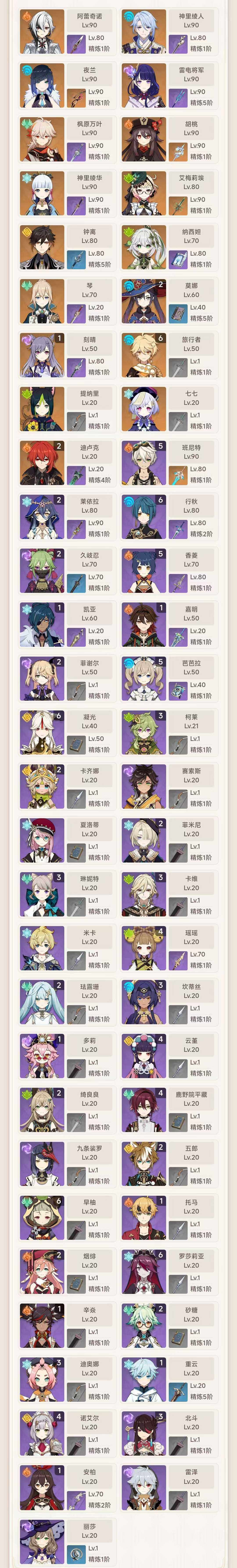 YSEY35421原神账号详情图3 YSEY35421原神账号详情图3