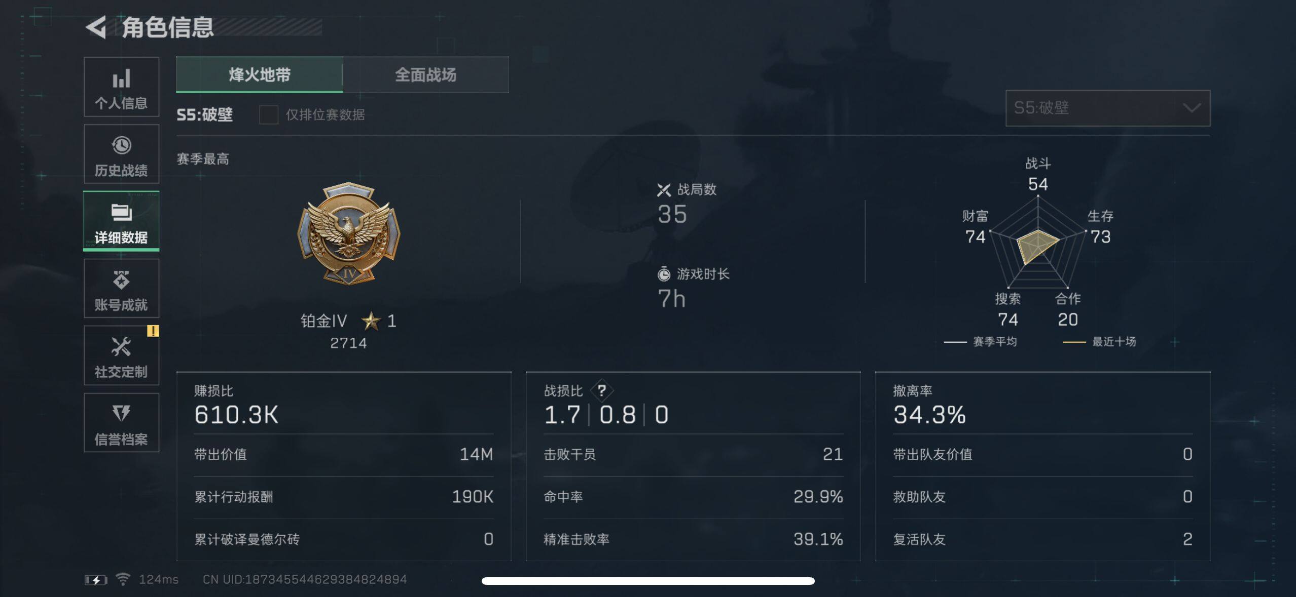 三角洲行动账号QQ【SJZX359】总资产(M)：15.2M/哈夫币(K)：7030K/哈夫币(K)：7030K/烽火地带等级：45_段位：铂金/无名-夜鹰/CAR-15突击步枪-黑鹰坠落/AK-12突击步枪-夜鹰/