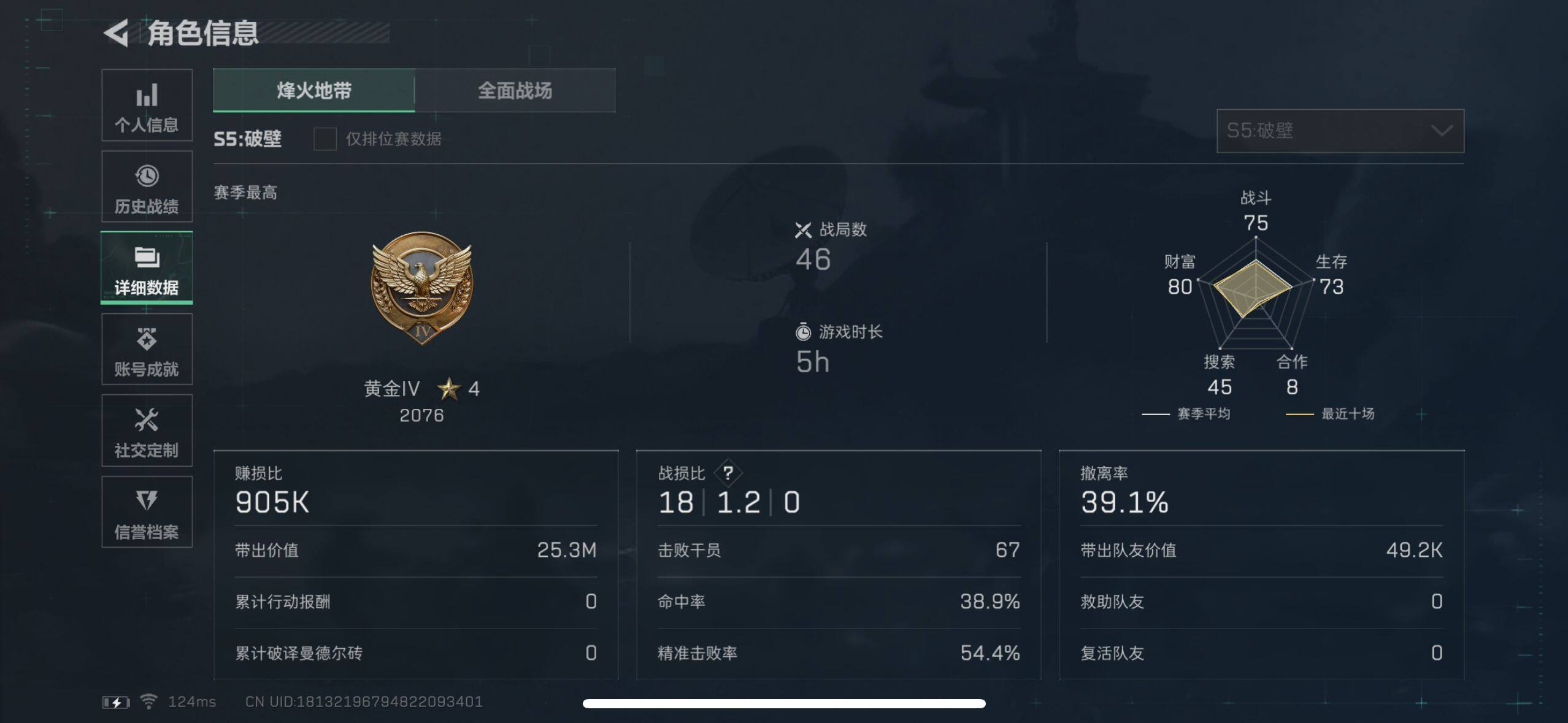 三角洲行动账号QQ【SJZX351】总资产(M)：21.2M/哈夫币(K)：12617K/哈夫币(K)：12617K/烽火地带等级：21_段位：黄金/近战-黑鹰