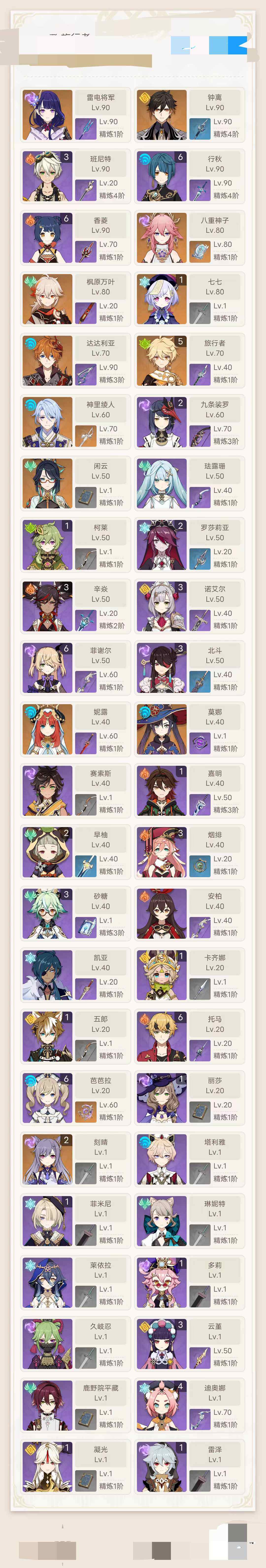 YSEY35436原神账号详情图3 YSEY35436原神账号详情图3