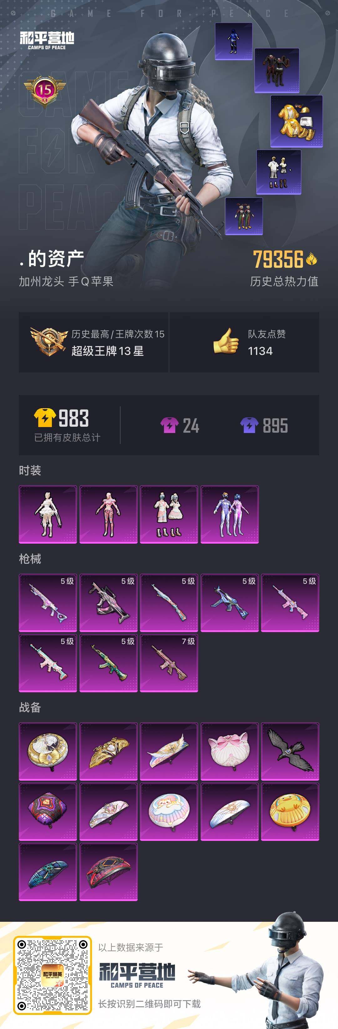 HPLFY3283370和平精英账号详情图6