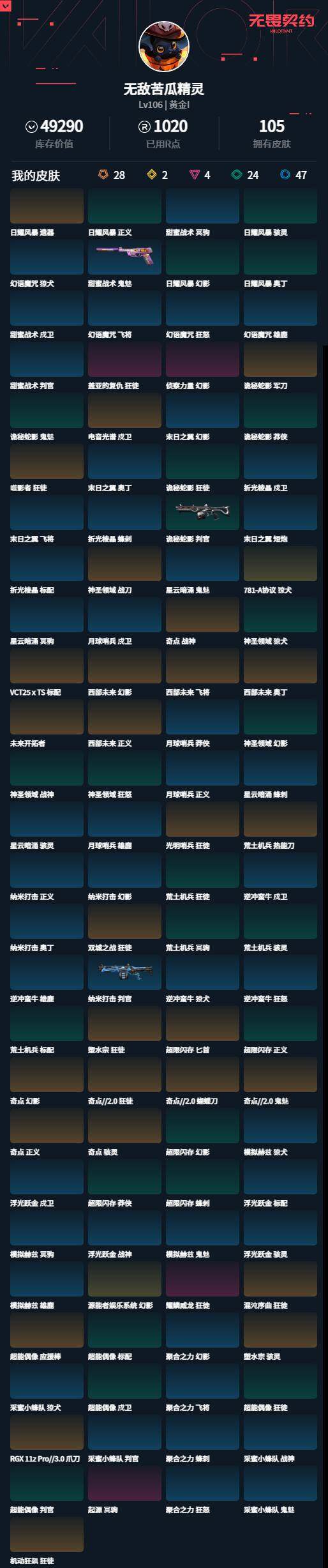 WWQLXY37953无畏契约账号详情图3