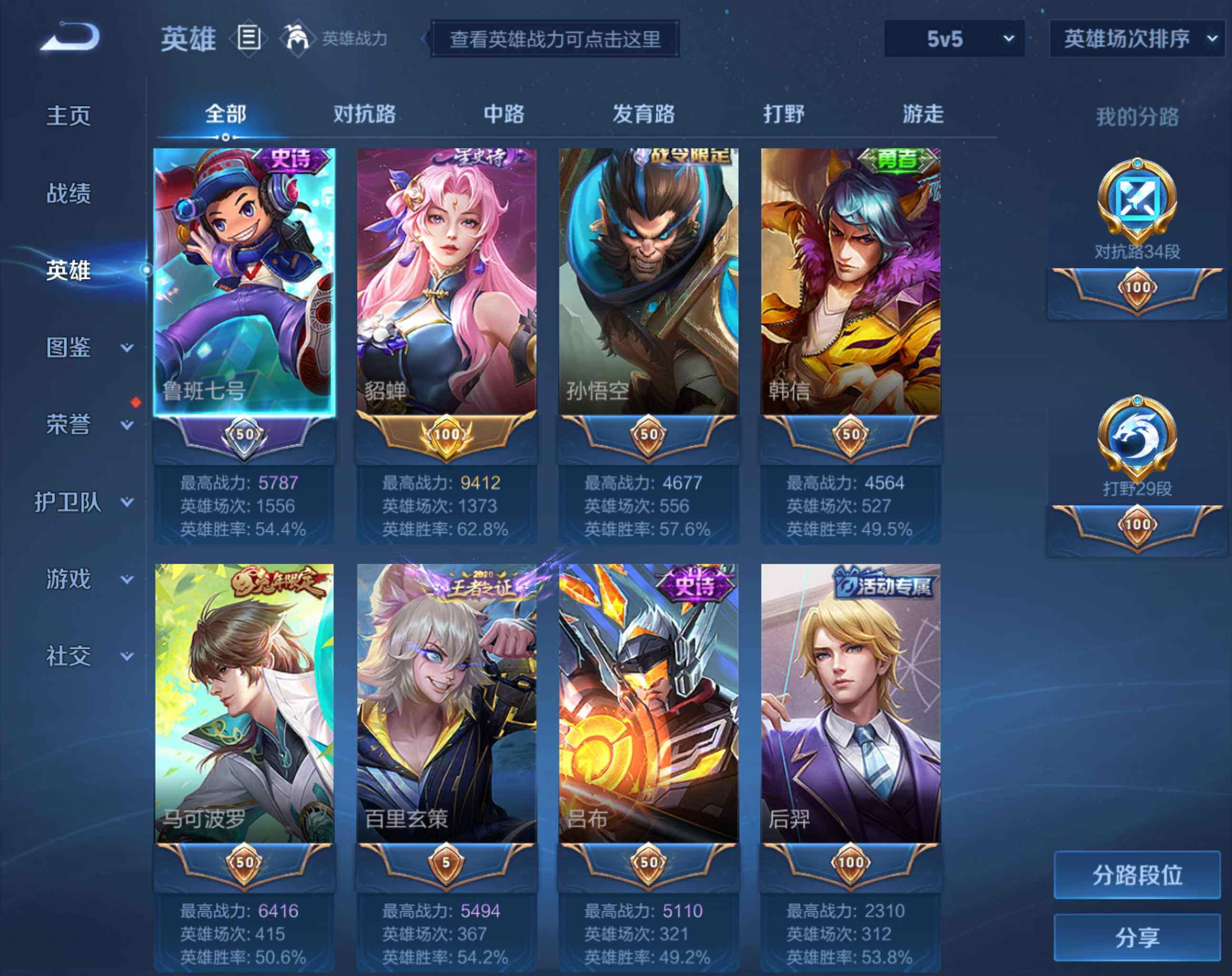 WZHJJ3217087王者荣耀账号详情图2 WZHJJ3217087王者荣耀账号详情图2