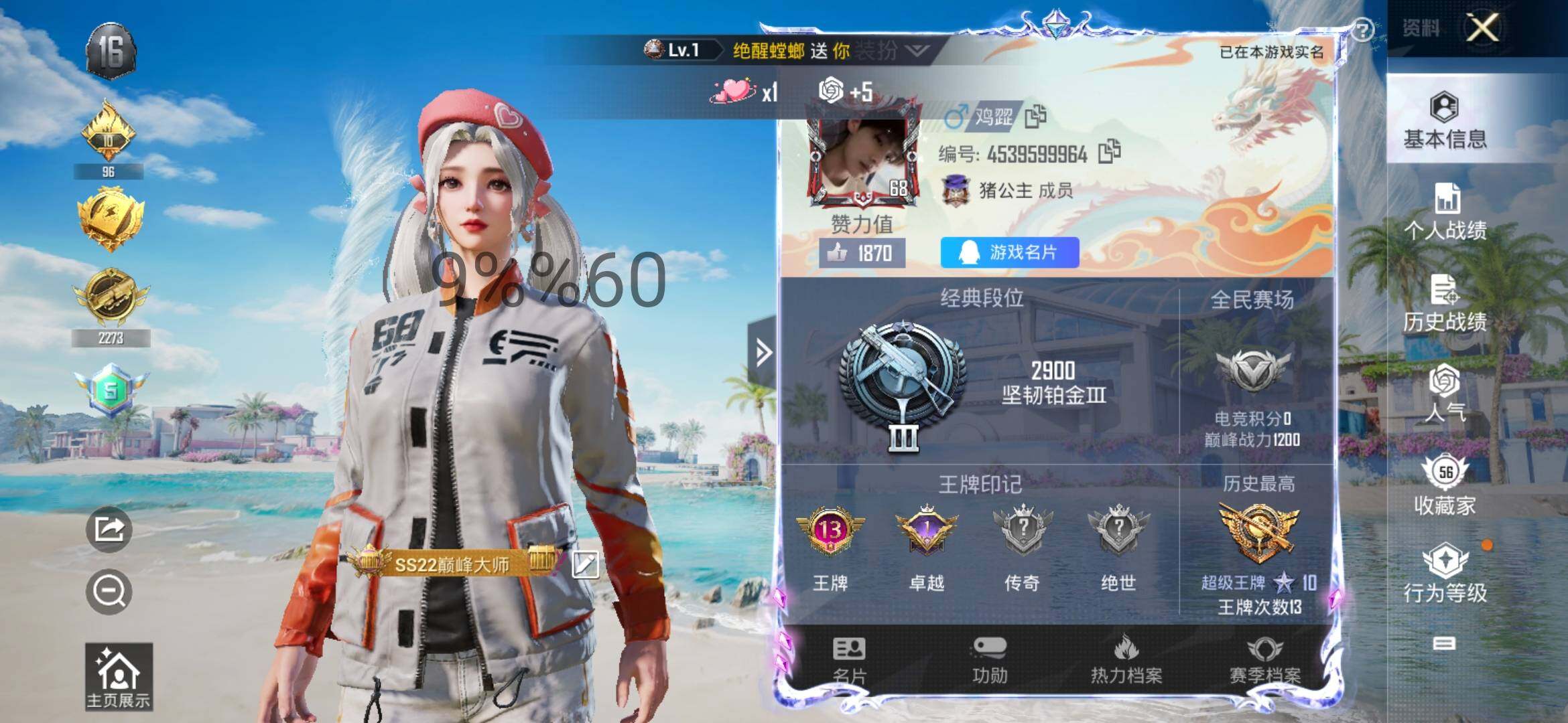HPYXS3296154和平精英账号详情图2 HPYXS3296154和平精英账号详情图2