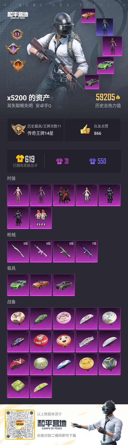 HPLX3336691和平精英账号详情图3