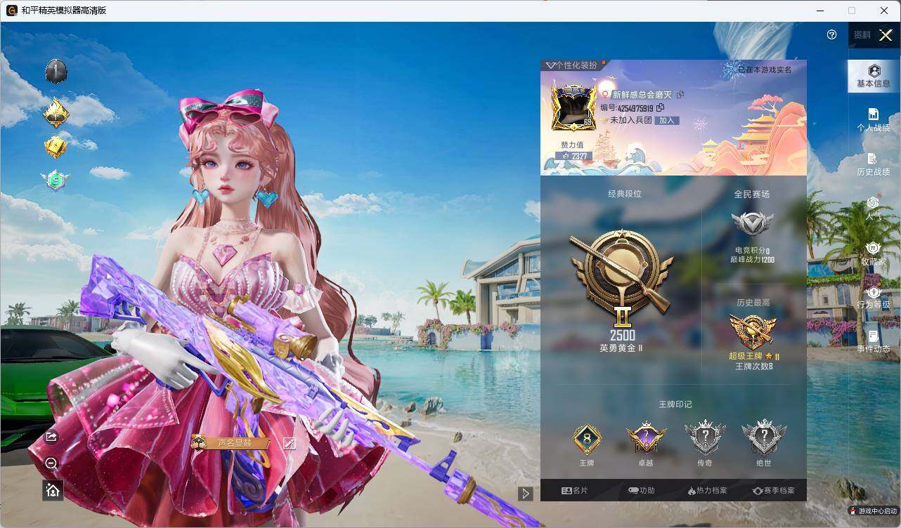 HPLE3306903和平精英账号详情图3