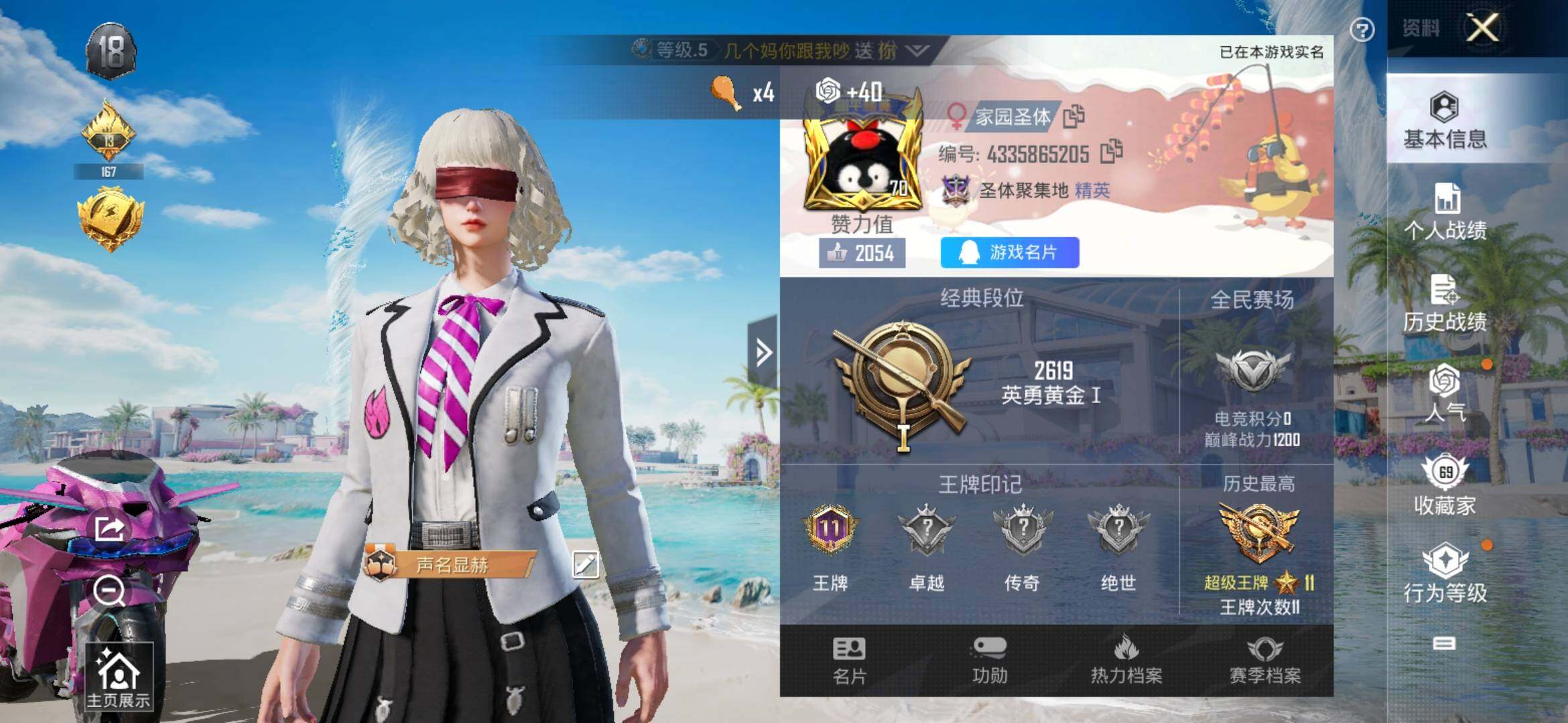 HPYXS3303802和平精英账号详情图2
