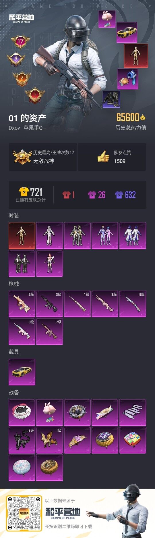 HPLE3300123和平精英账号详情图2
